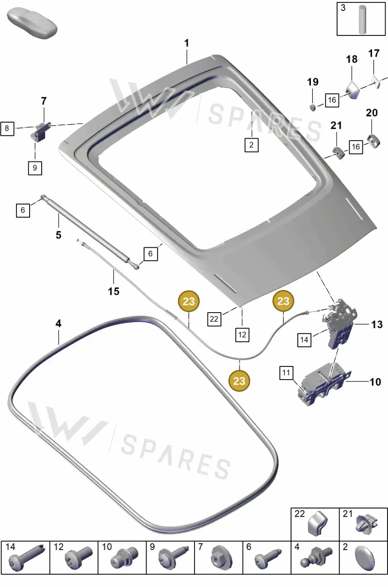 9A783785100 — Porsche Cayman (2019-2022) diagram p55803050, position 23