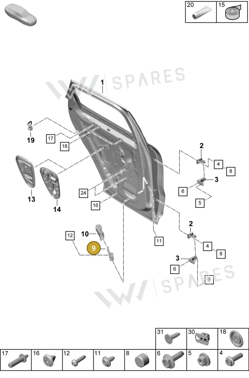 9A7839249 — Porsche Cayenne Coupe (2023-2023) diagram p60804050, position 9