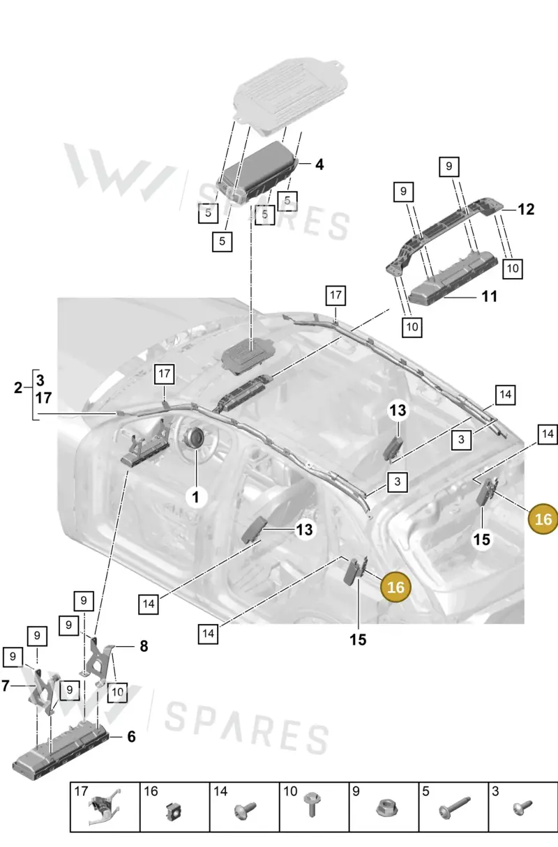 9A788133500 — Porsche Cayenne (2017-2023) diagram p51812050, position 16
