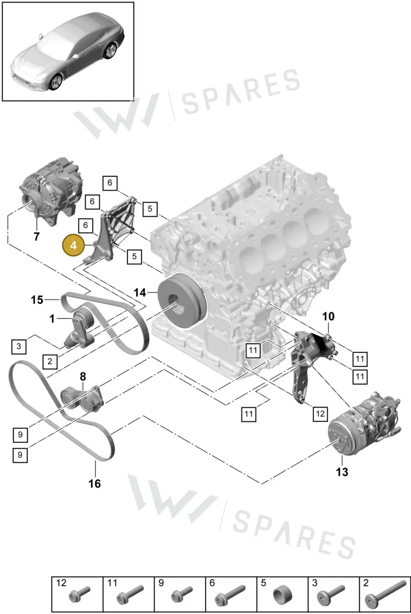 9A790314300 — Porsche Panamera (2016-2020) diagram p49102040, position 4