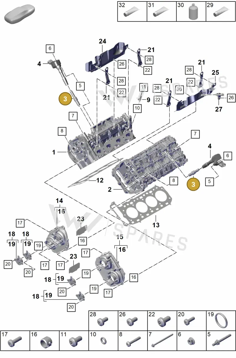 9A790560101 — Porsche Cayenne Coupe (2023-2023) diagram p60103020, position 3
