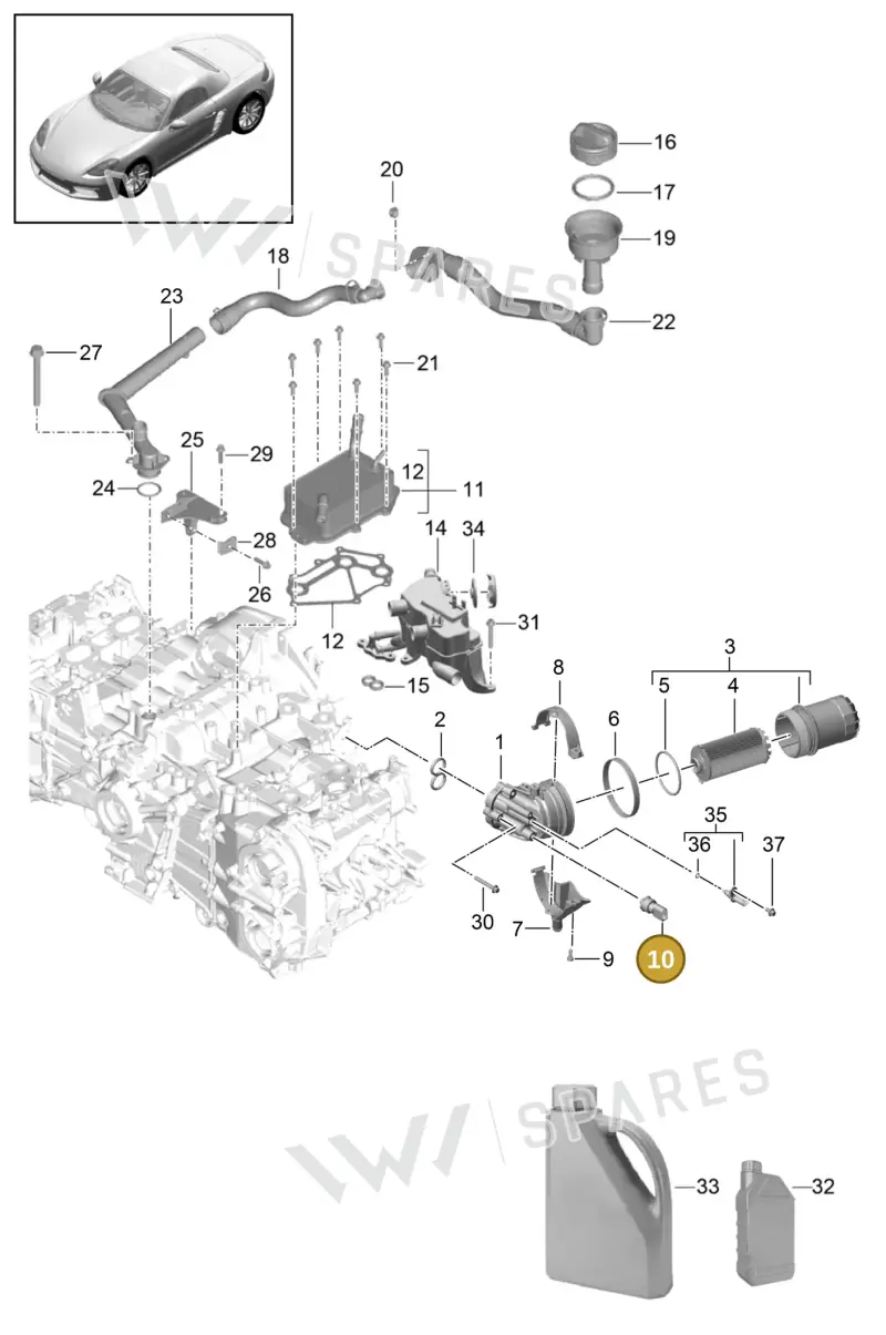 9A790605406 — Porsche Boxster (2016-) diagram p48104005, position 10