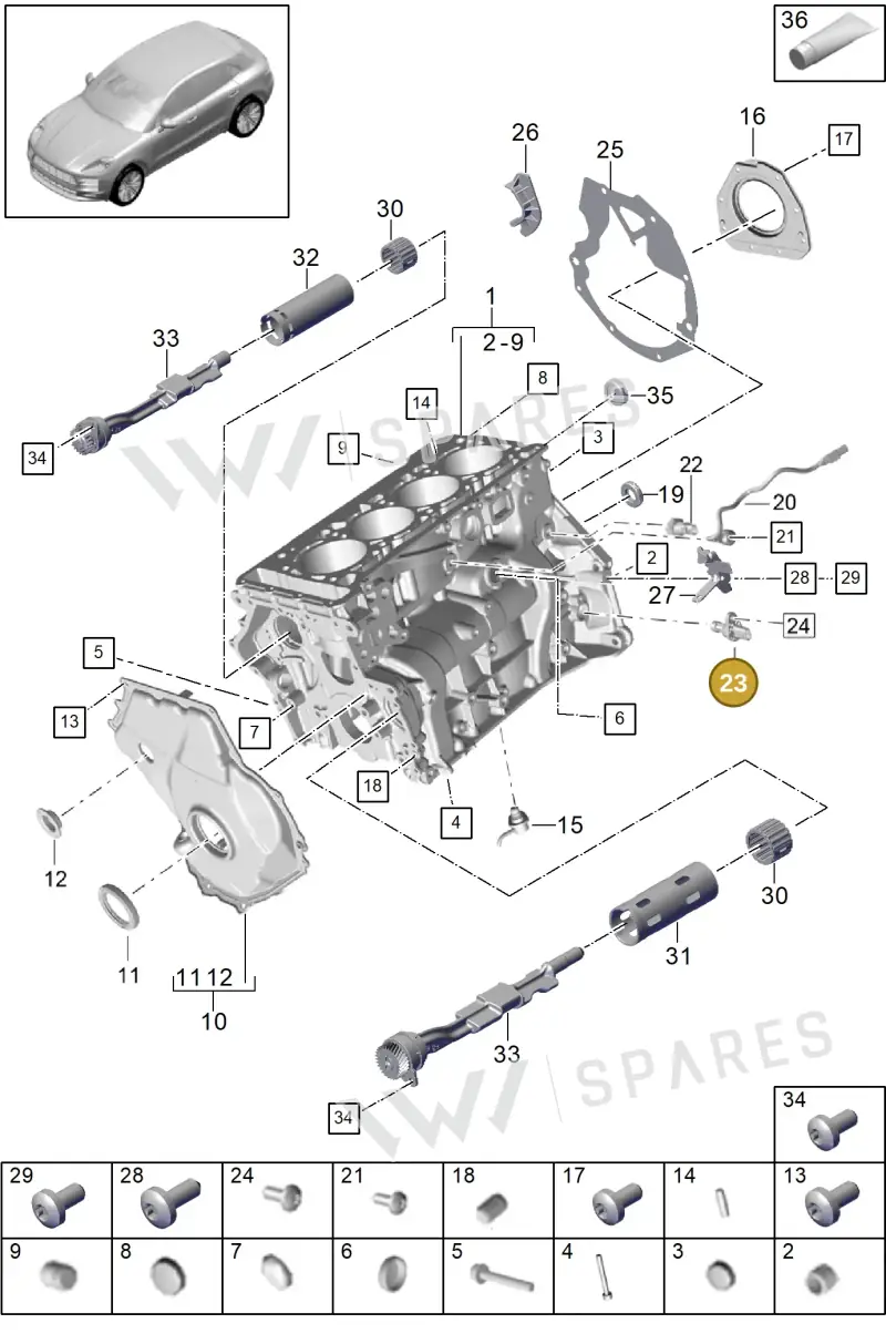 9A7906433 — Porsche Macan (2018-2022) diagram p52101111, position 23
