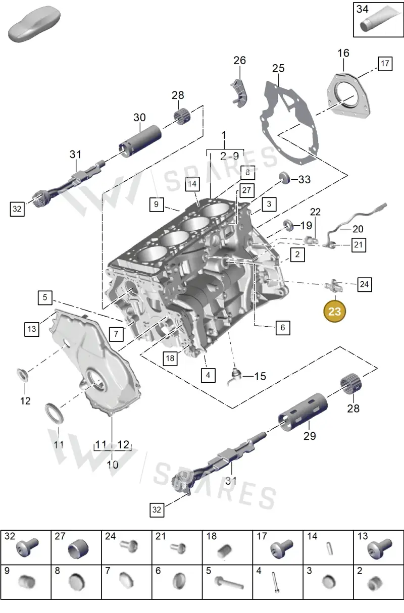 9A7906433 — Porsche Cayenne Coupe (2023-2023) diagram p60101100, position 23