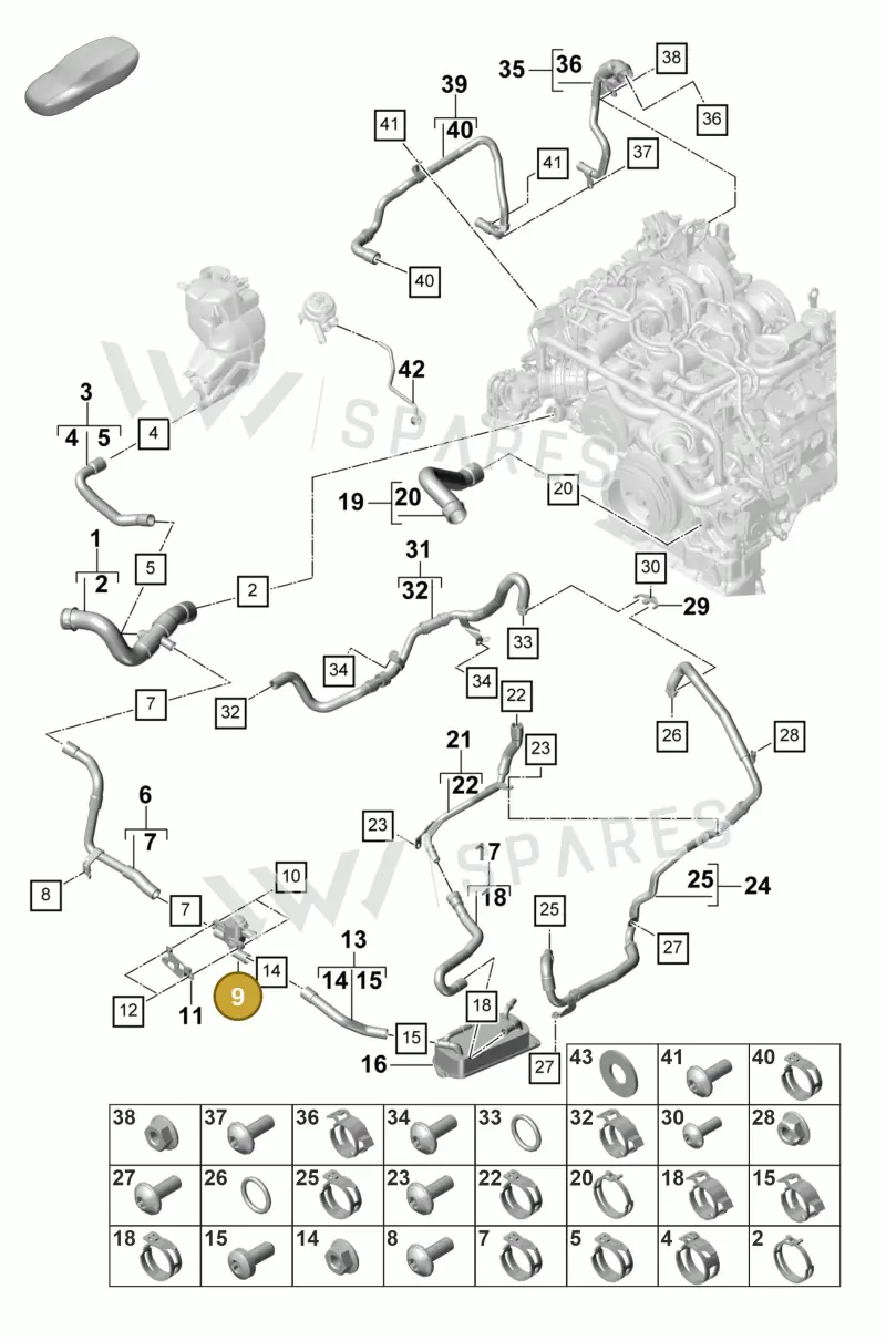 9A790645703 — Porsche Panamera (2020-2023) diagram p58105380, position 9