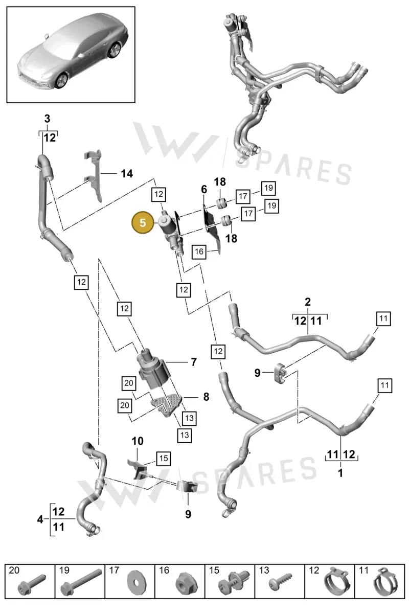 9A790645710 — Porsche Panamera (2016-2020) diagram p49813020, position 5