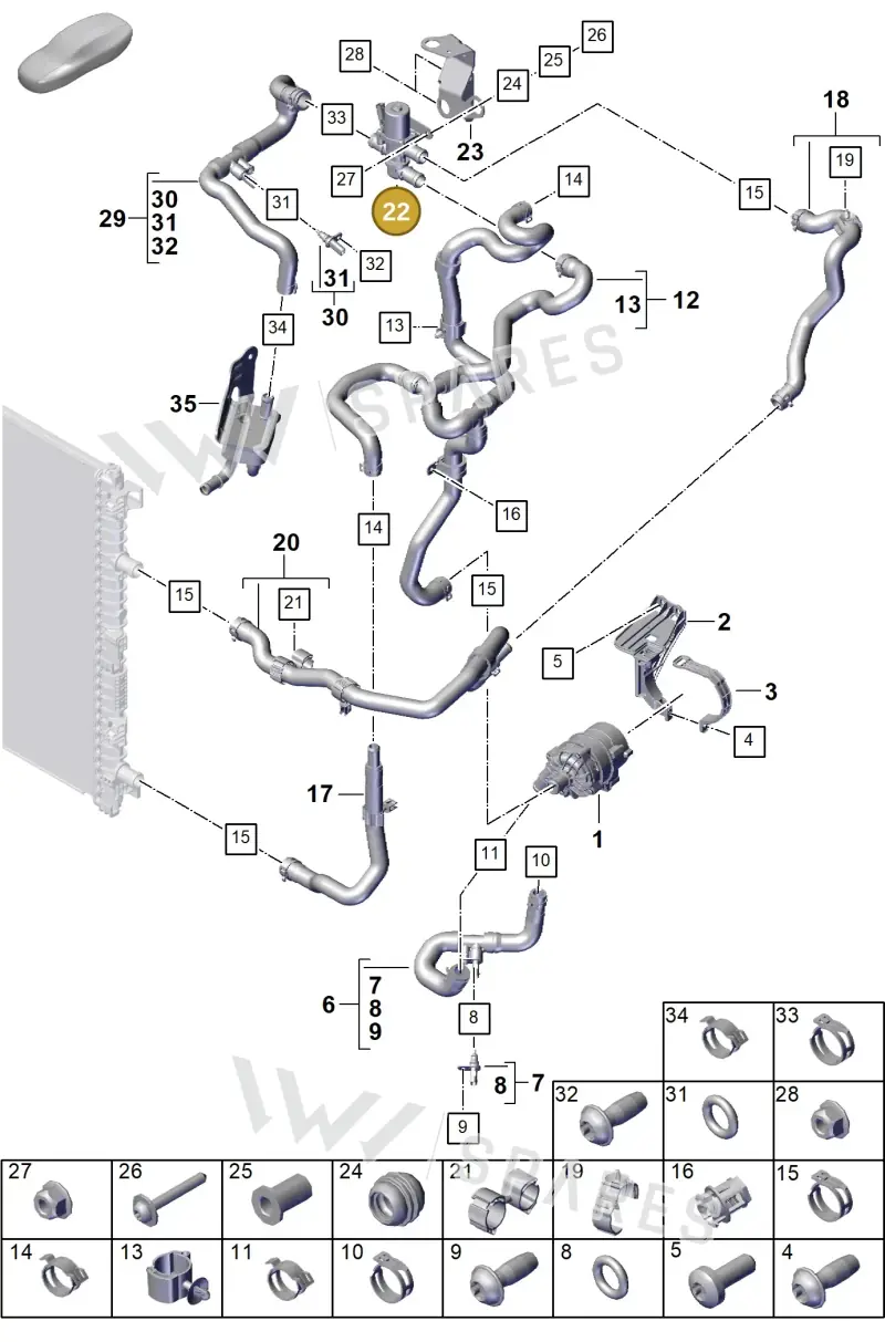9A790645710 — Porsche Cayenne Coupe (2023-2023) diagram p60105330, position 22