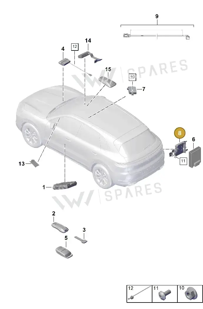 9A7907113 — Porsche Cayenne Coupe (2023-2023) diagram p60901400, position 8