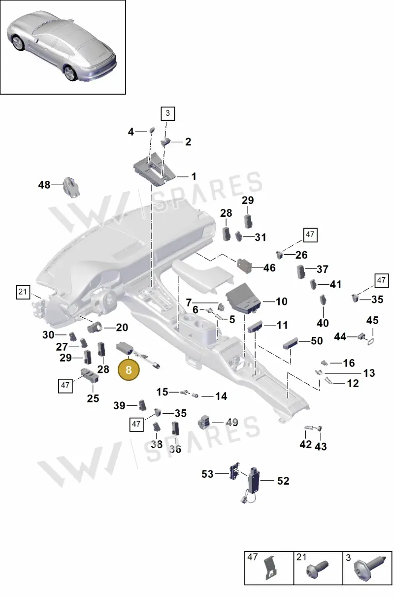 9A790715512 — Porsche Panamera (2016-2020) diagram p49903010, position 8