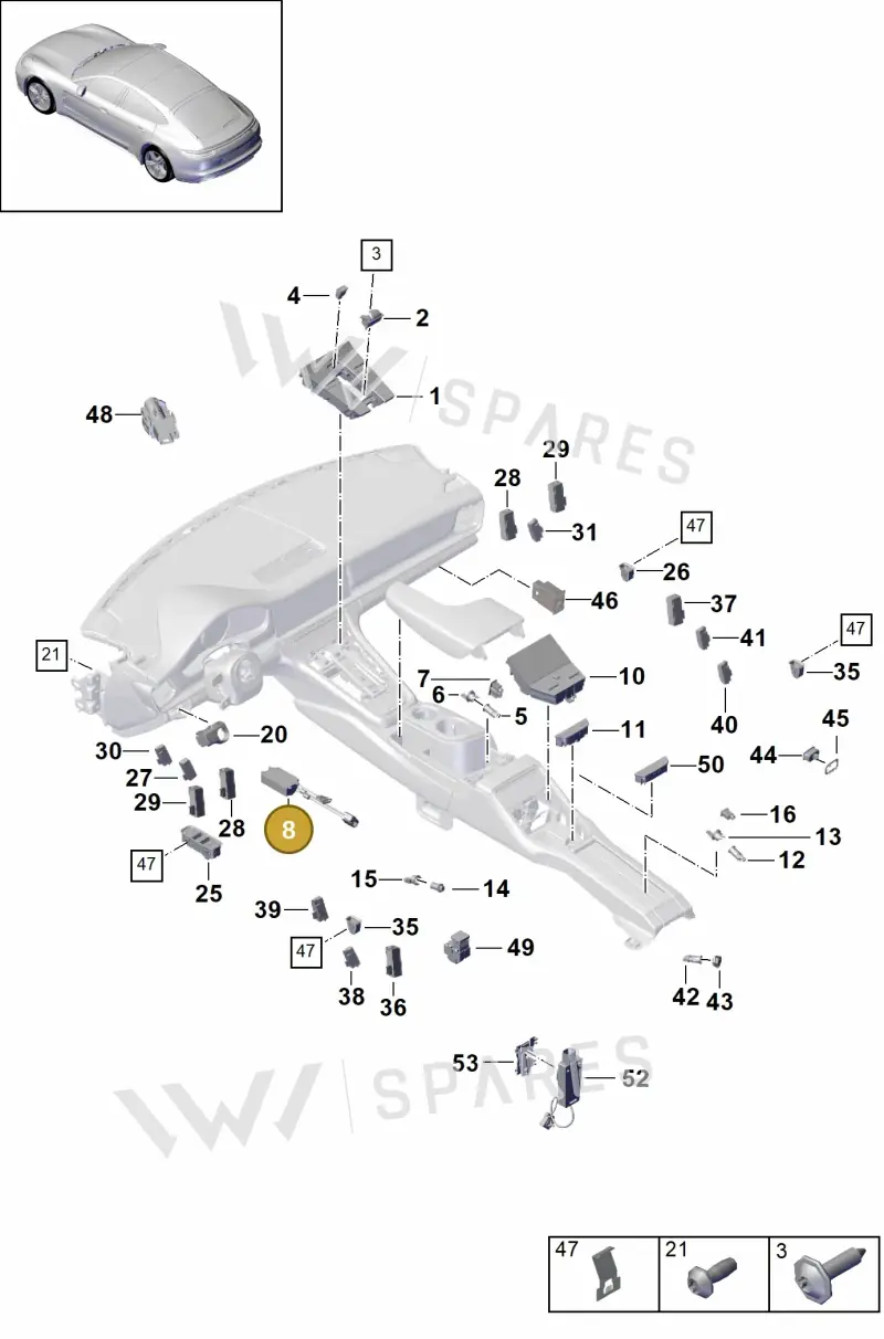 9A790715513 — Porsche Panamera (2016-2020) diagram p49903010, position 8