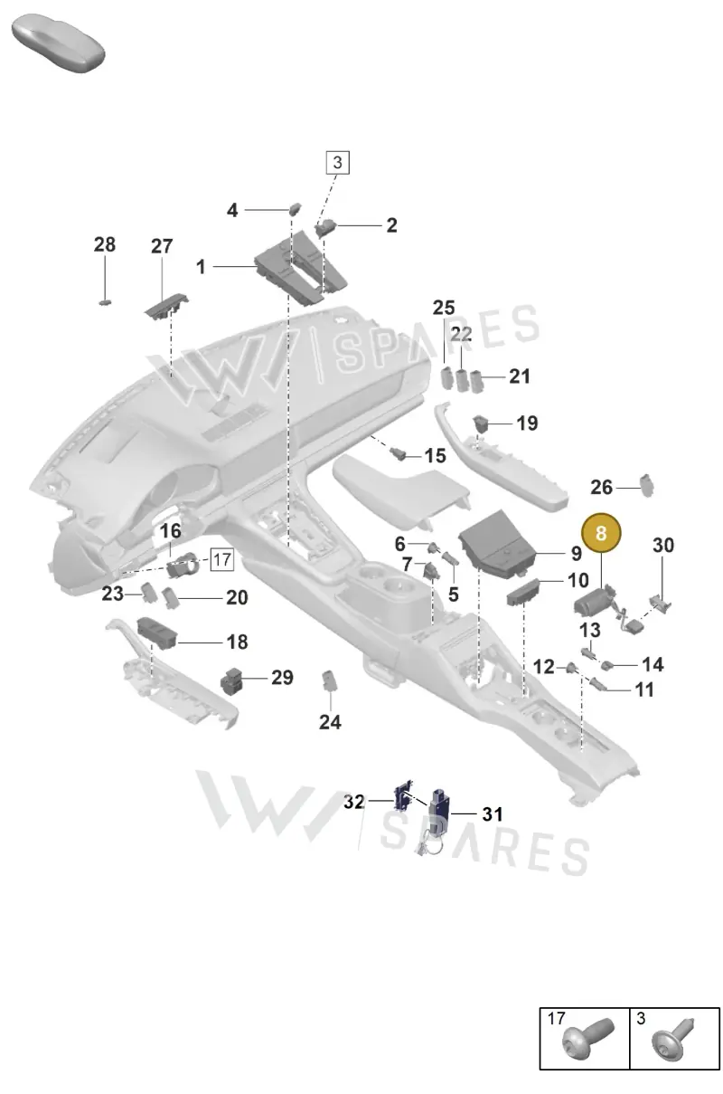 9A790715513 — Porsche Panamera (2020-2023) diagram p58903010, position 8