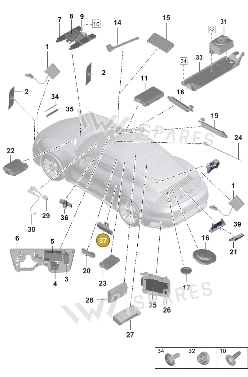 9A790724700 — Porsche 911 (2020-2022) diagram p57912000, position 37