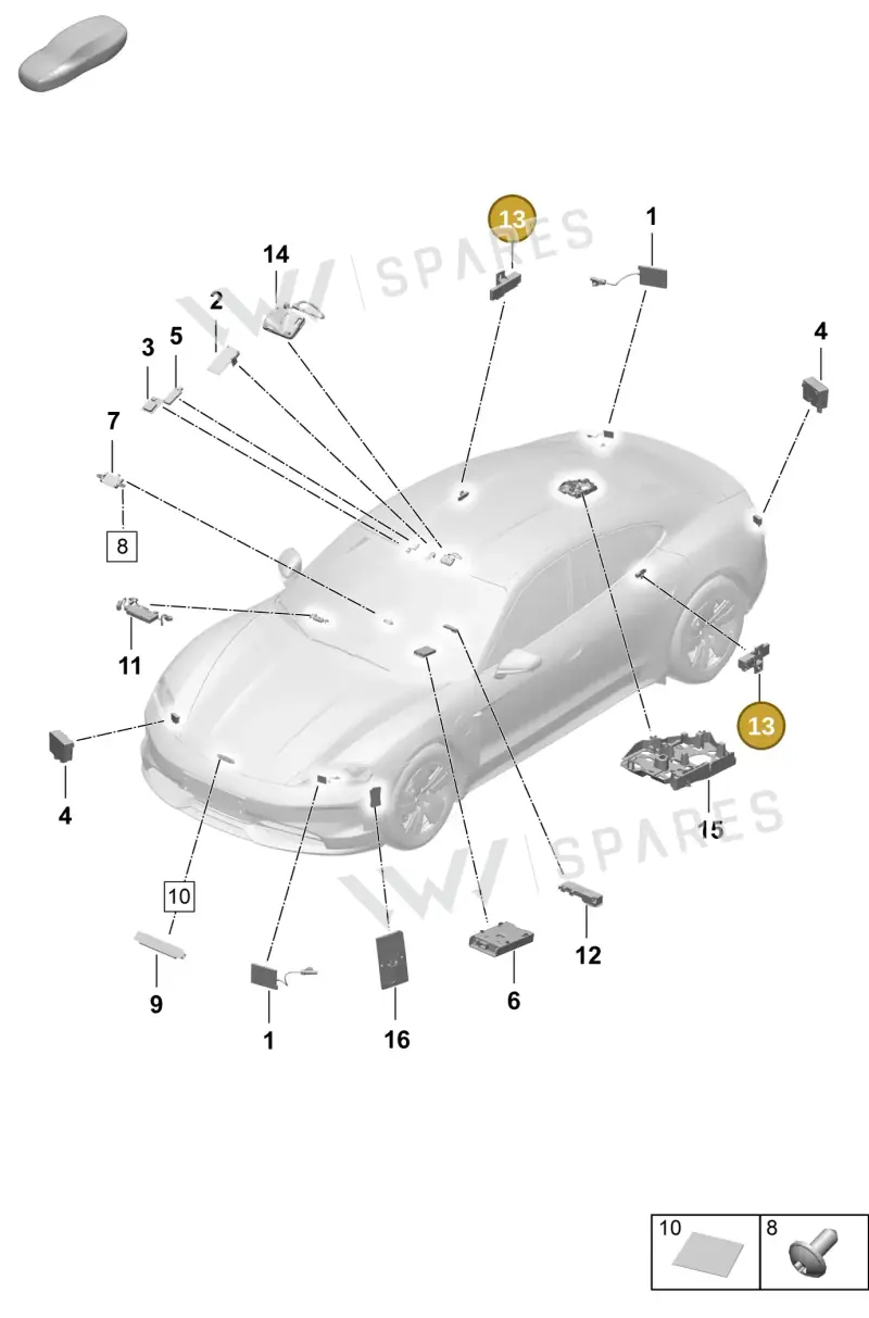 9A790724700 — Porsche Taycan Sport Turismo (2023-2025) diagram p64911200, position 13