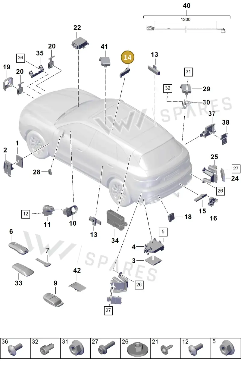 9A790724710 — Porsche Cayenne (2017-2023) diagram p51901004, position 14