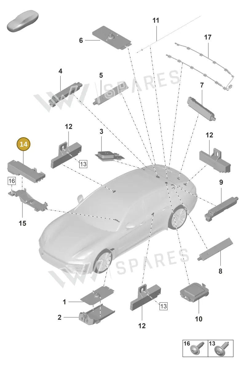 9A790724710 — Porsche Panamera (2020-2023) diagram p58911016, position 14