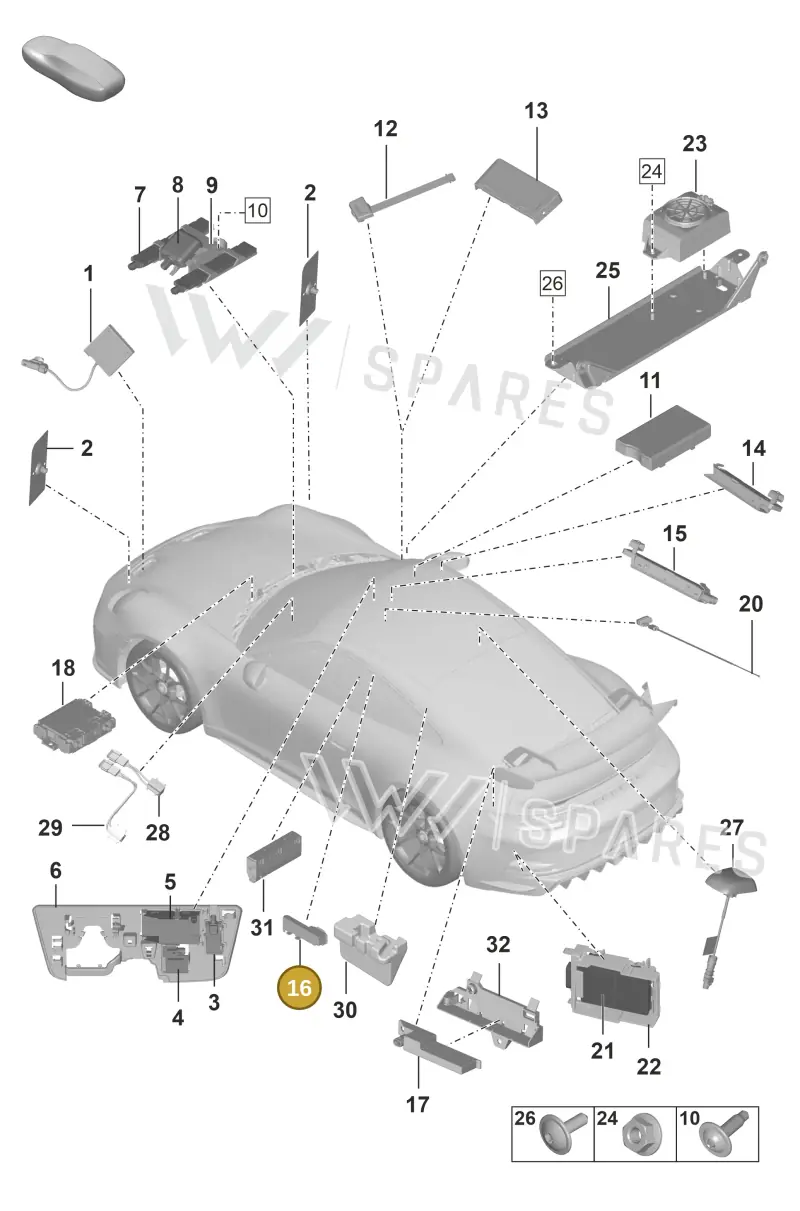 9A790724710 — Porsche 911 (2021-2022) diagram p59912000, position 16