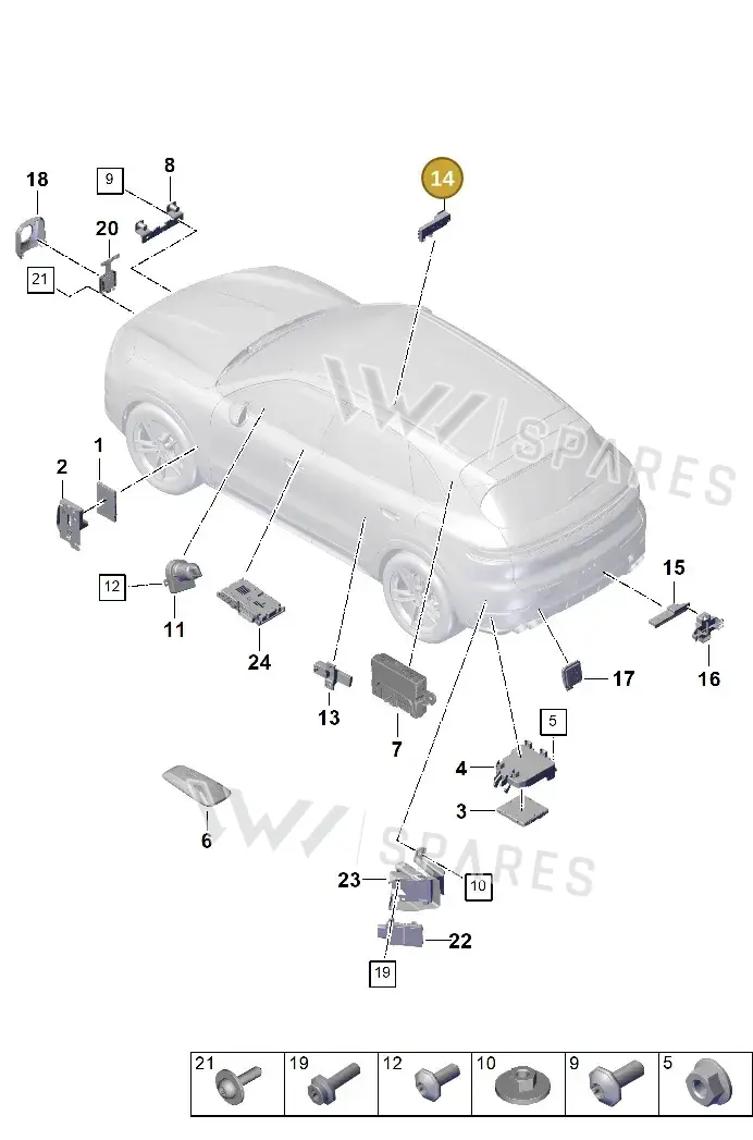 9A790724710 — Porsche Cayenne Coupe (2023-2023) diagram p60901300, position 14