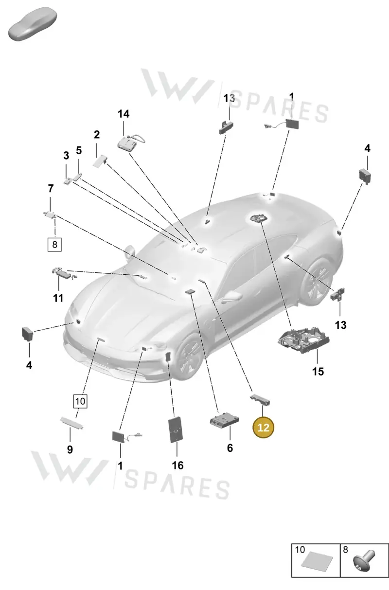 9A790724710 — Porsche Taycan Sport Turismo (2023-2025) diagram p64911200, position 12