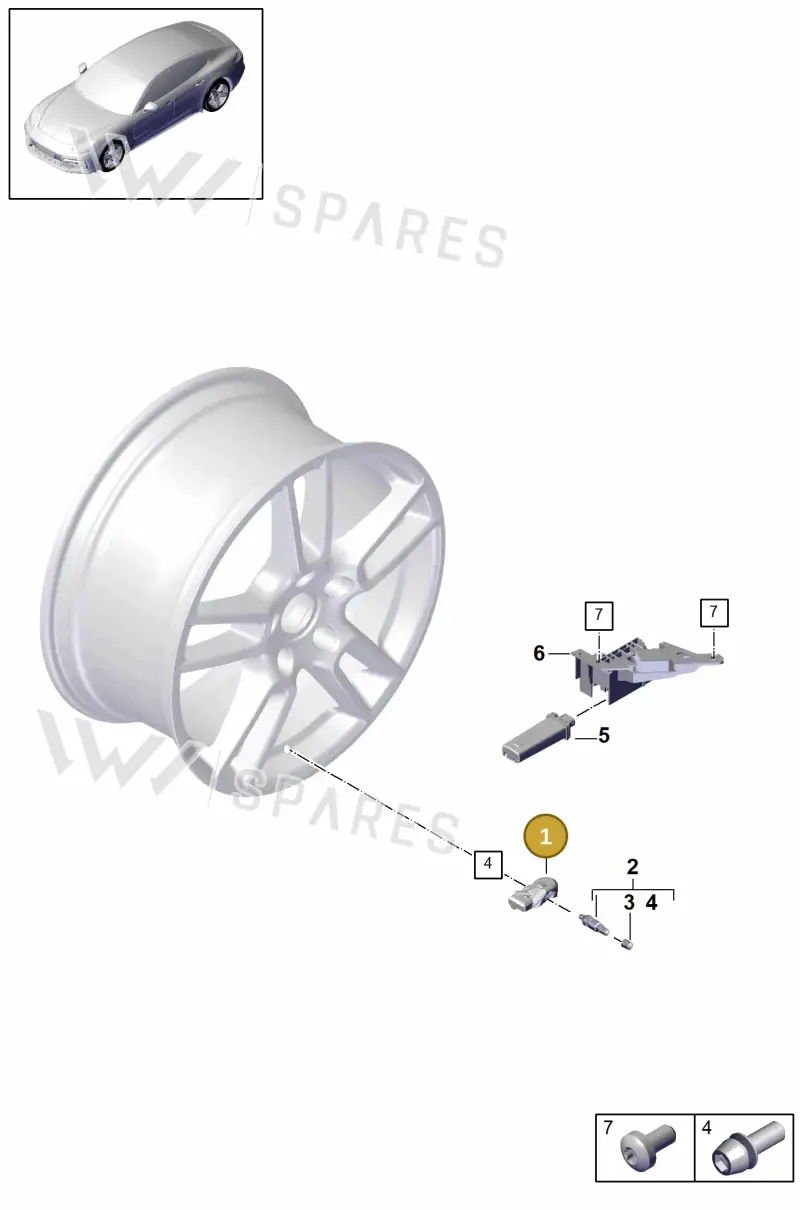9A790727503 — Porsche Panamera 4 Hybrid (2016-2020) diagram p49601050, position 1