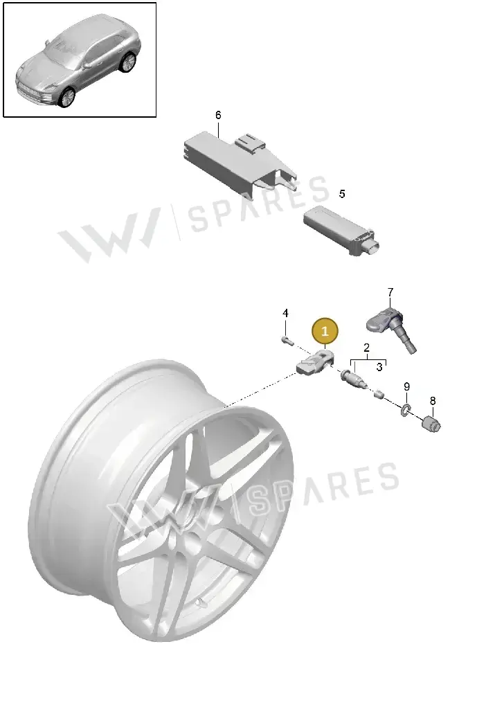 9A790727503 — Porsche Macan R4 TFSI (2018-) diagram p52601050, position 1
