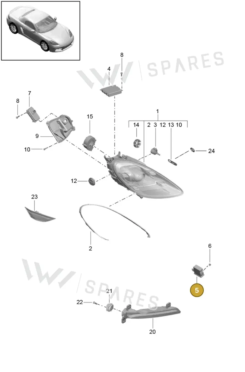 9A790735700 — Porsche Boxster (2016-2019) diagram p48905003, position 5