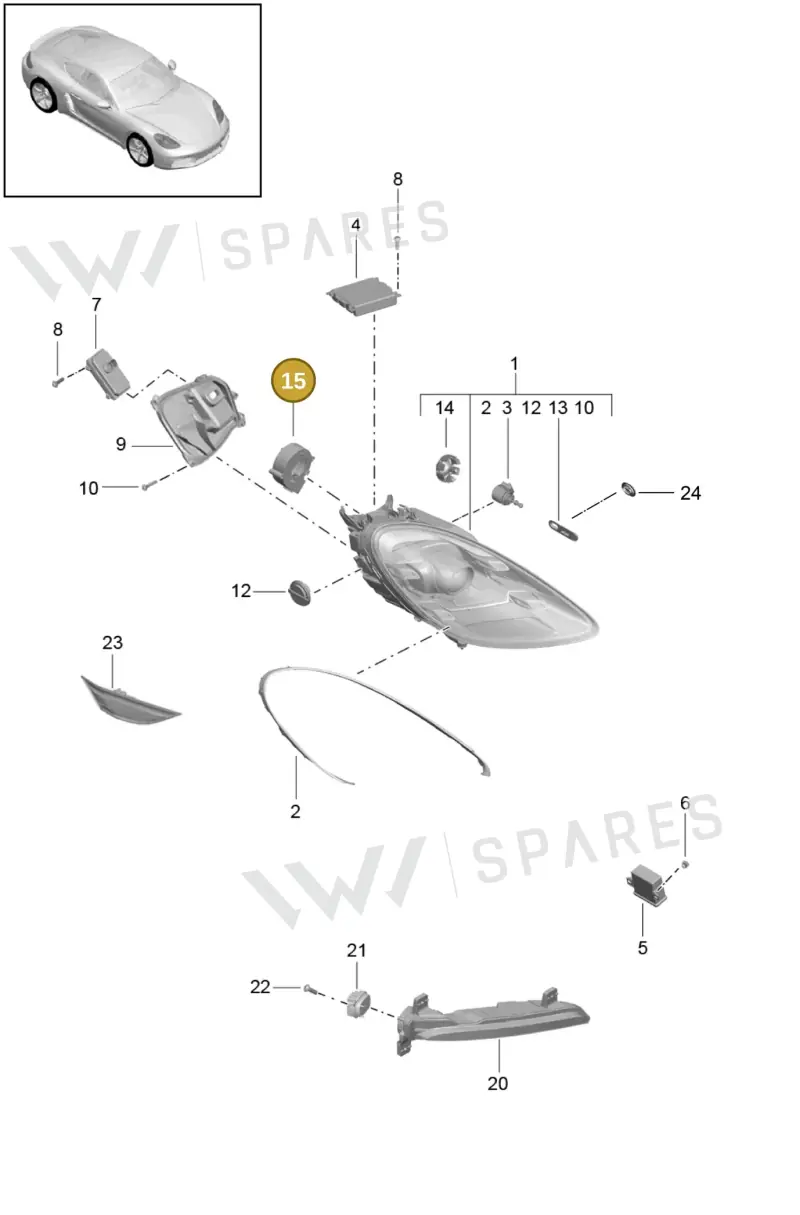 9A790746300 — Porsche Cayman (2016-) diagram p50905003, position 15