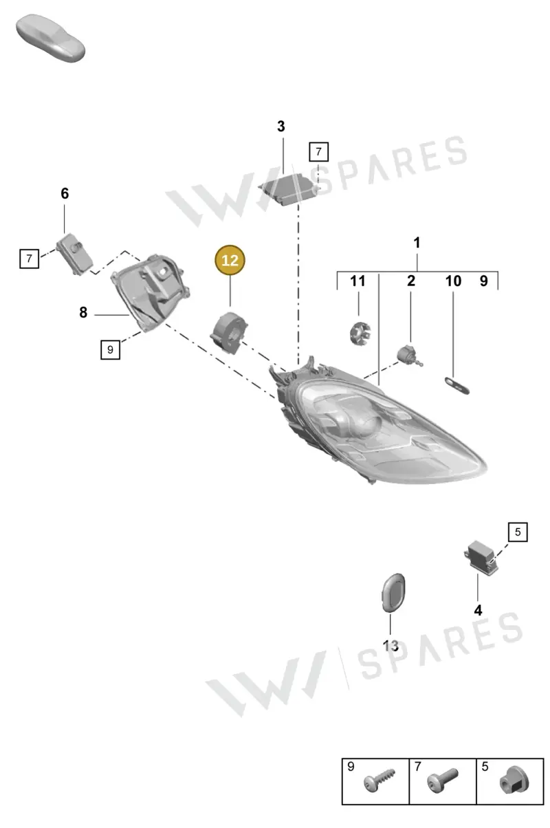 9A790746300 — Porsche Boxster Spyder (2019-) diagram p55905030, position 12