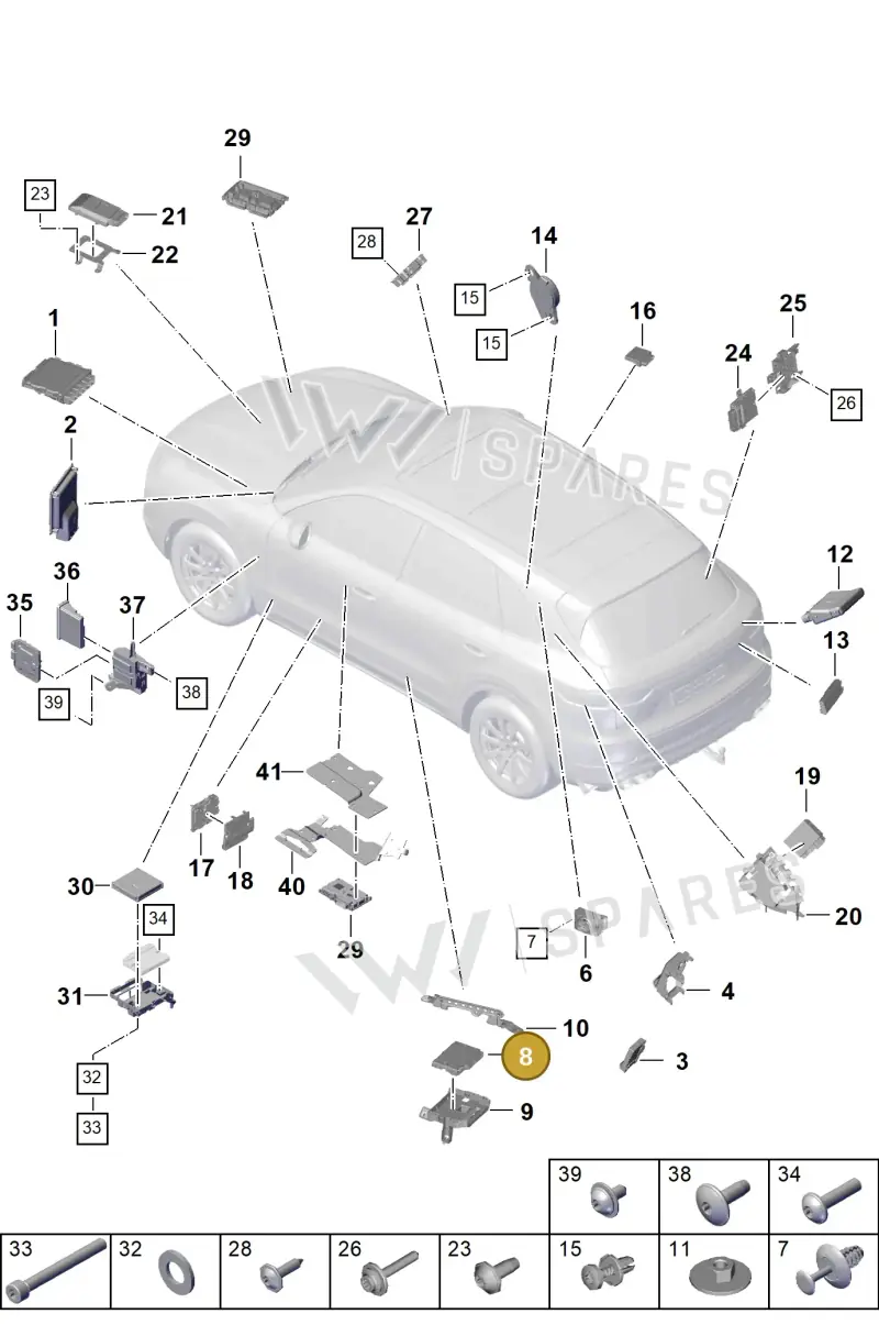 9A7907468B — Porsche Cayenne (2017-2023) diagram p51901003, position 8