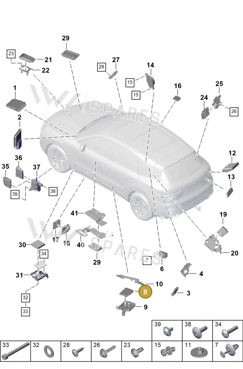 9A7907468C — Porsche Cayenne (2017-2023) diagram p51901003, position 8