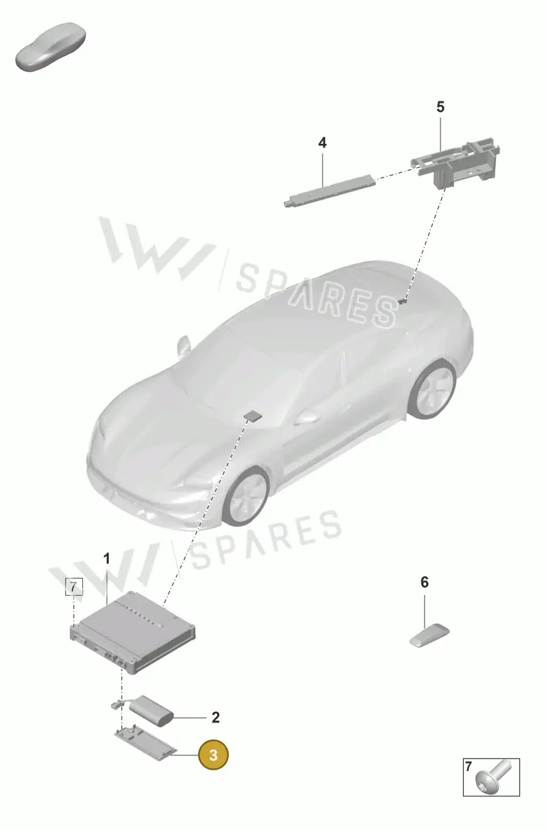 9A7907729A — Porsche Taycan Sport Turismo (2019-2024) diagram p56901070, position 3