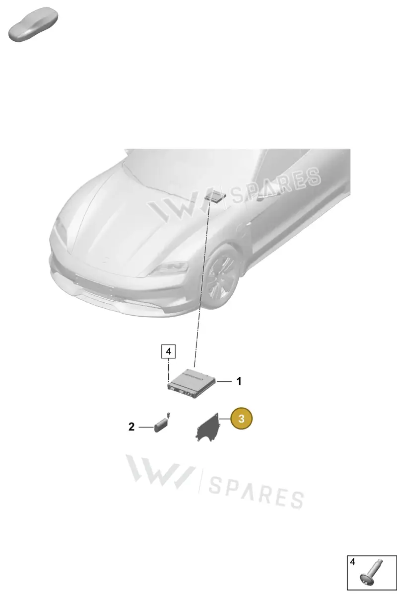 9A7907729A — Porsche Taycan Sport Turismo (2023-2025) diagram p64901500, position 3