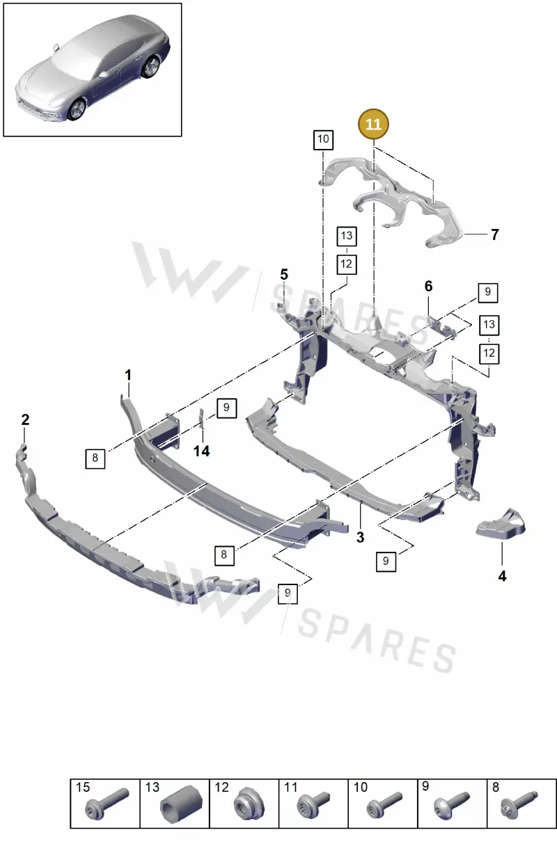9A791194602 — Porsche Panamera (2016-2020) diagram p49802050, position 11