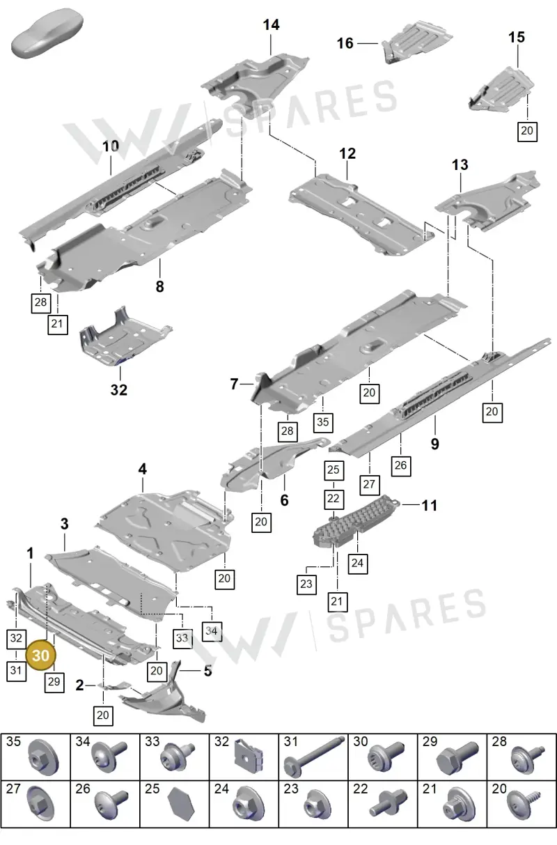 9A791194602 — Porsche Cayenne Coupe (2023-2023) diagram p60801700, position 30