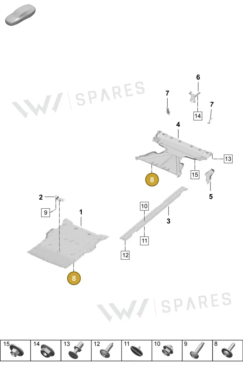 9A791251601 — Porsche Taycan Sport Turismo (2023-2025) diagram p64801700, position 8