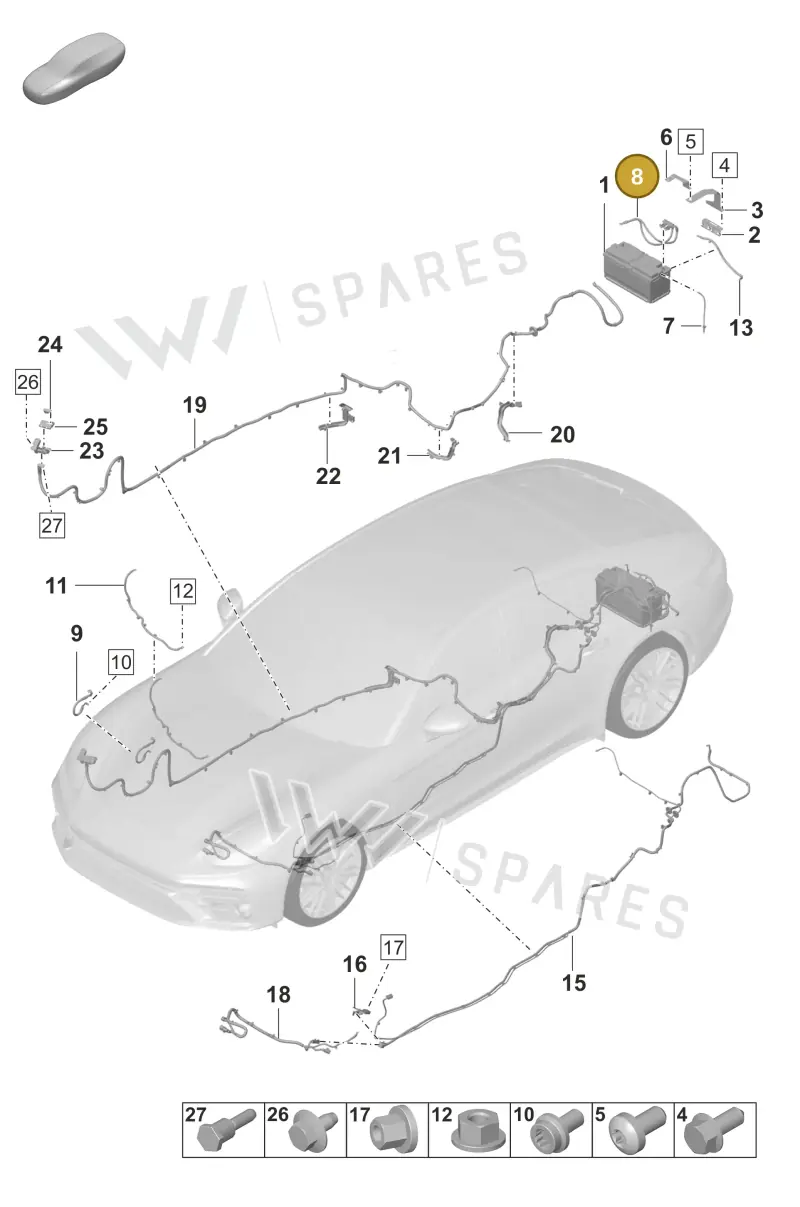 9A791518110 — Porsche Panamera 4 Hybrid (2020-2023) diagram p58902010, position 8