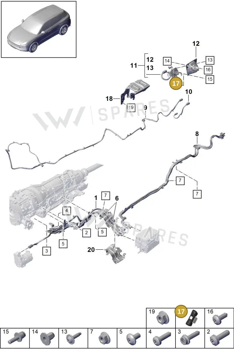 9A7915211 — Porsche Cayenne (2017-2023) diagram p51901130, position 17