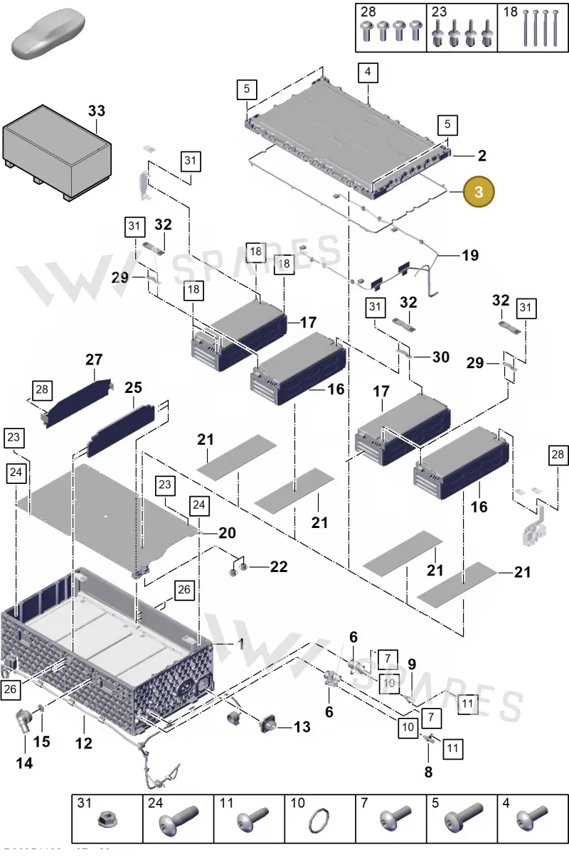 9A791543400 — Porsche Cayenne Coupe (2023-2023) diagram p60251100, position 3