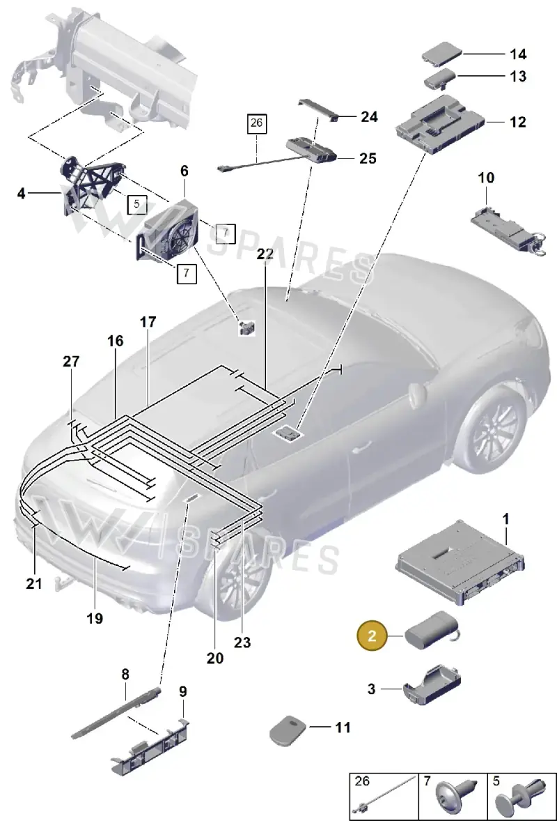 9A7915989B — Porsche Cayenne (2017-2023) diagram p51911024, position 2