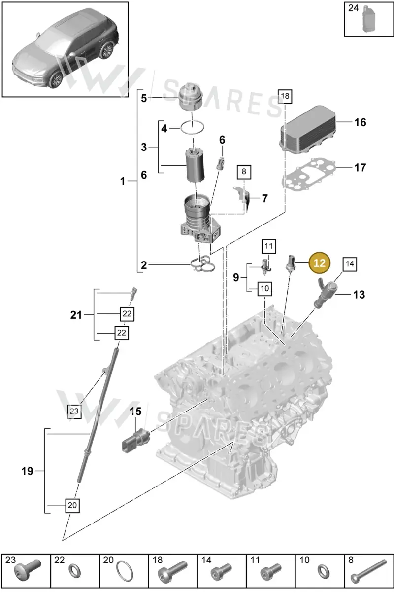 9A791908110 — Porsche Cayenne (2017-2023) diagram p51104000, position 12