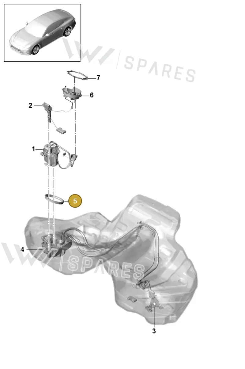 9A791913340 — Porsche Panamera 4 Hybrid (2016-2020) diagram p49201015, position 5
