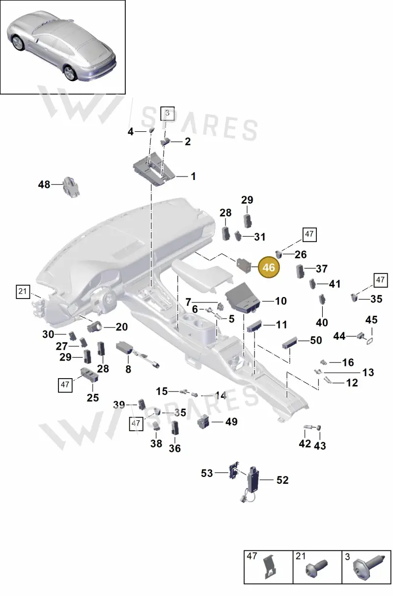 9A7919237009B9 — Porsche Panamera (2016-2020) diagram p49903010, position 46
