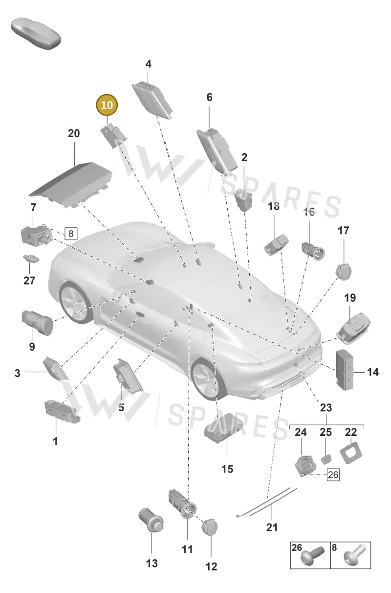 9A7919237009B9 — Porsche Taycan Sport Turismo (2019-2024) diagram p56903050, position 10