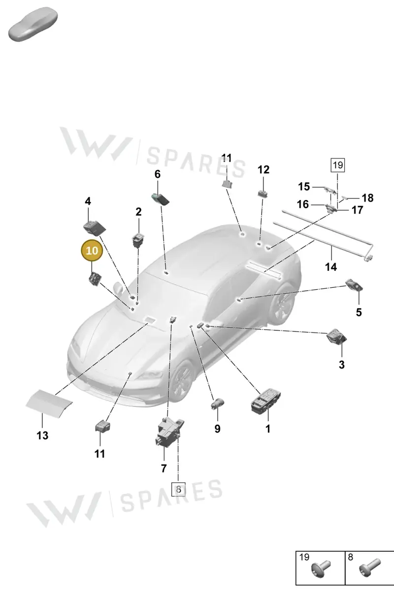 9A7919237009B9 — Porsche Taycan Sport Turismo (2023-2025) diagram p64905400, position 10