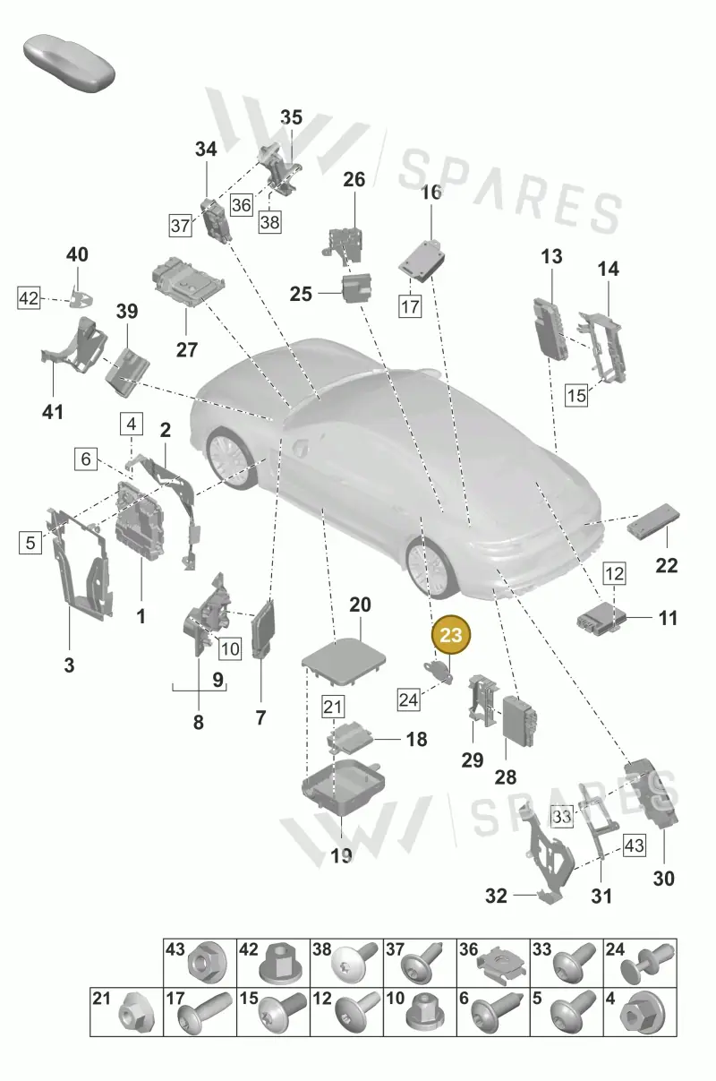9A791927900 — Porsche Panamera (2020-2023) diagram p58901003, position 23