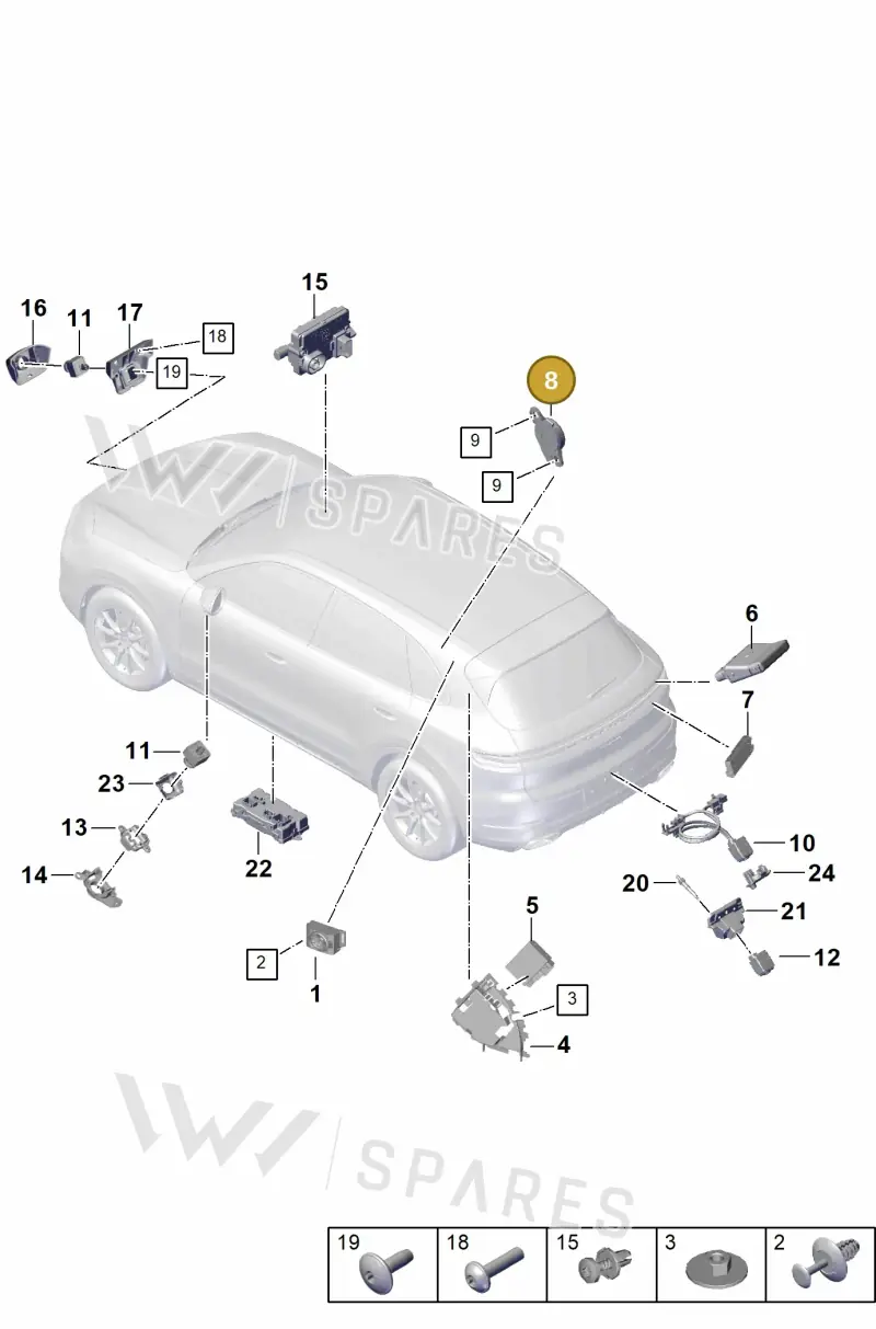 9A791927900 — Porsche Cayenne Coupe (2023-2023) diagram p60901100, position 8