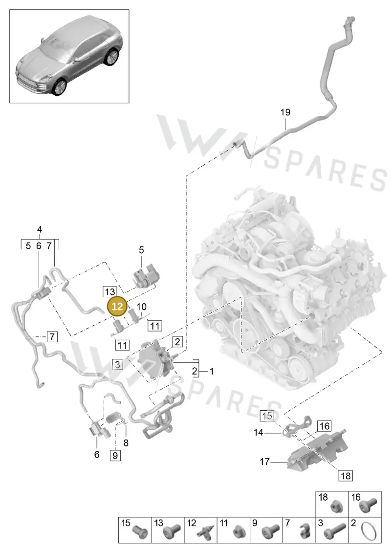 9A791950110 — Porsche Macan (2018-2022) diagram p52000078, position 12