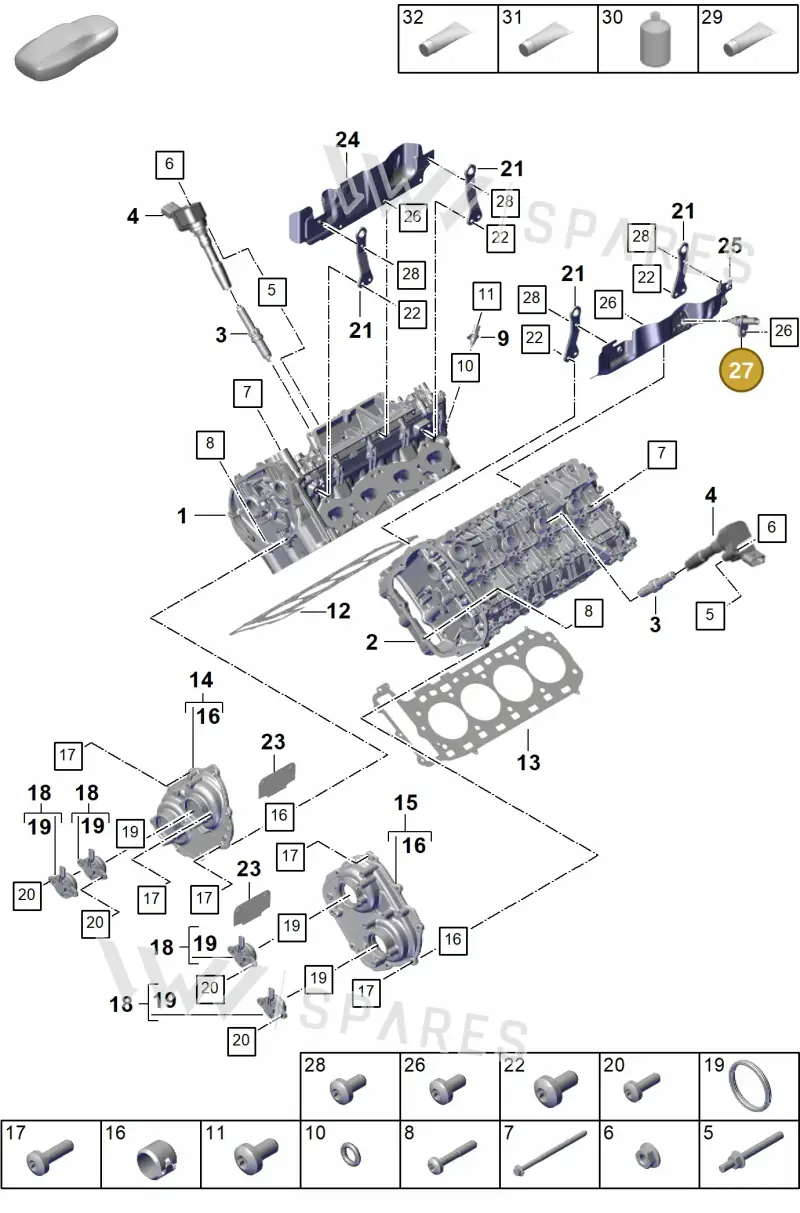 9A791950110 — Porsche Cayenne Coupe (2023-2023) diagram p60103020, position 27
