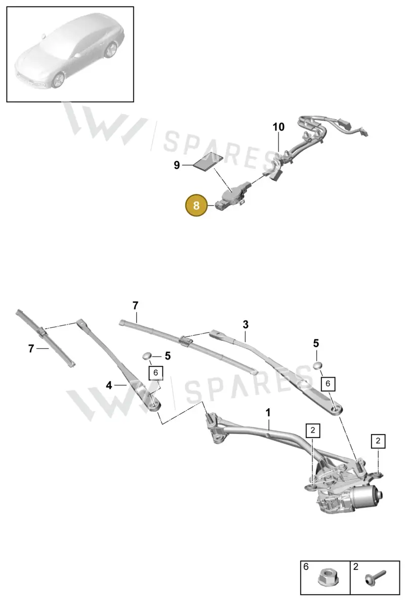 9A795555901 — Porsche Panamera 4 Hybrid (2016-2020) diagram p49904000, position 8