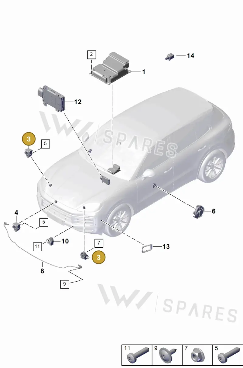 9A795965100 — Porsche Cayenne Hybrid Coupe (2023-) diagram p60901900, position 3