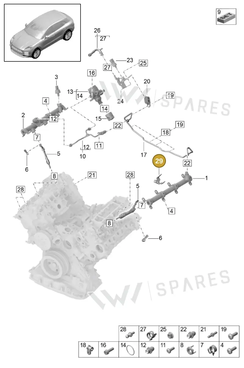 9A797150210 — Porsche Macan R4 TFSI (2018-) diagram p52000018, position 29